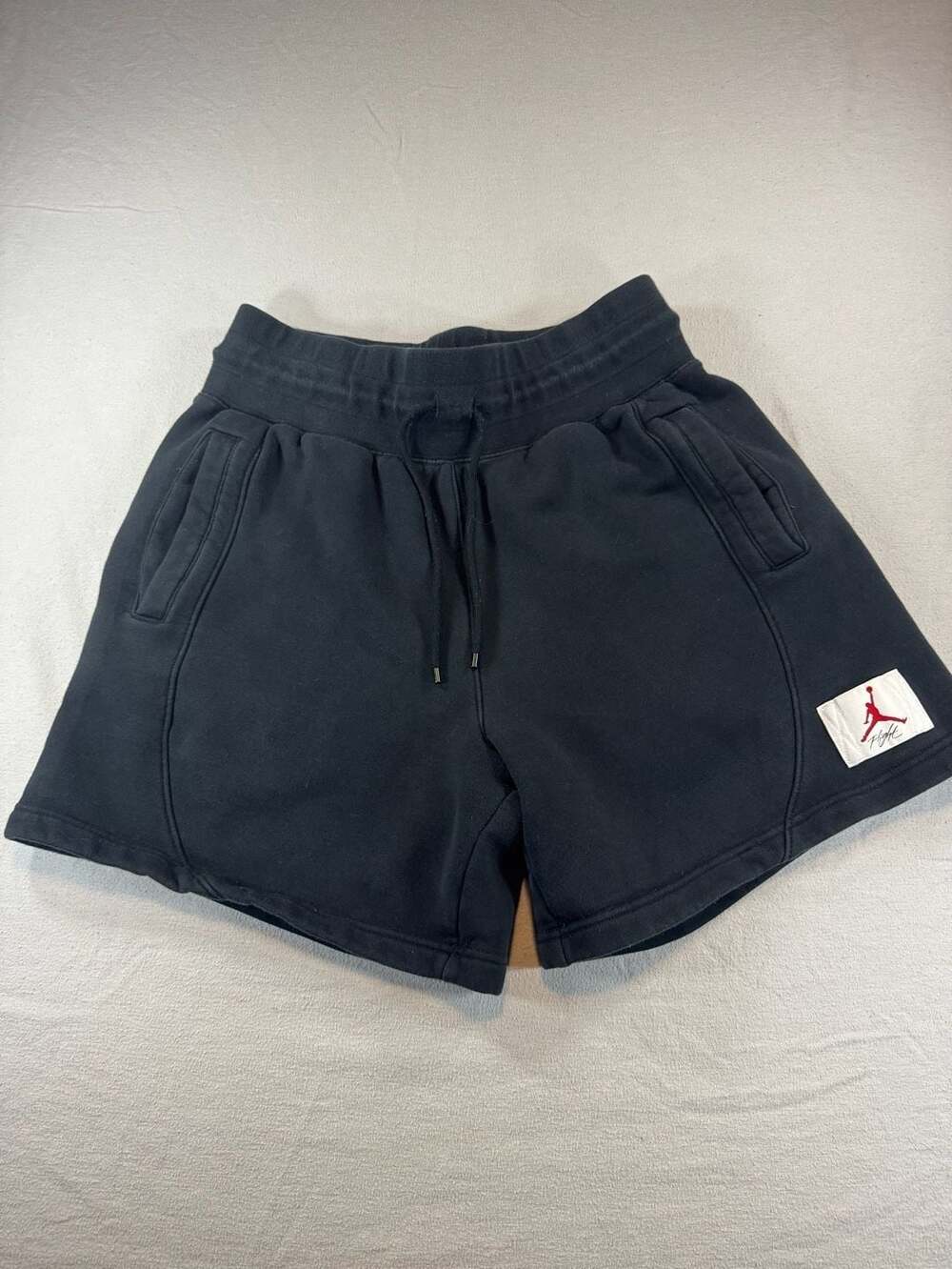 Jordan Flight Fleece Shorts Size M Black Cotton Blend Sweat Shorts